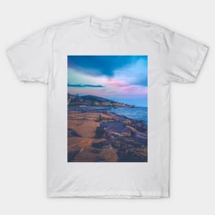 Blue Sky Seascape Horizon Rocks T-Shirt